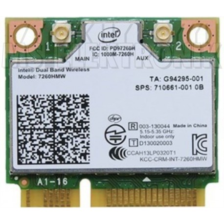 PCI Express Half Mini Card 802,11b, 802,11a, 802,11g, 802,11n, 802,11ac, Bluetooth 4,0 LE 